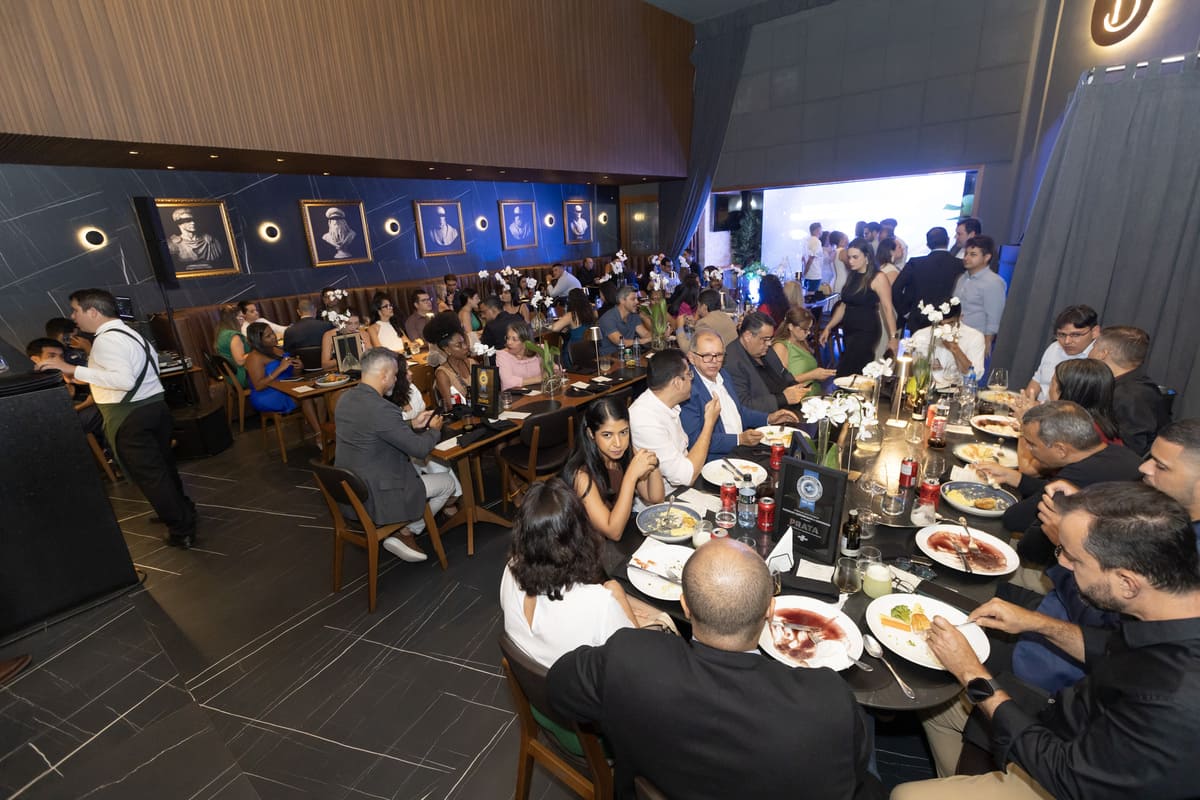 Cerimônia de entrega do Selo de Qualidade Empresarial no Bérgamo Cucino. Excelente comida e bom papo